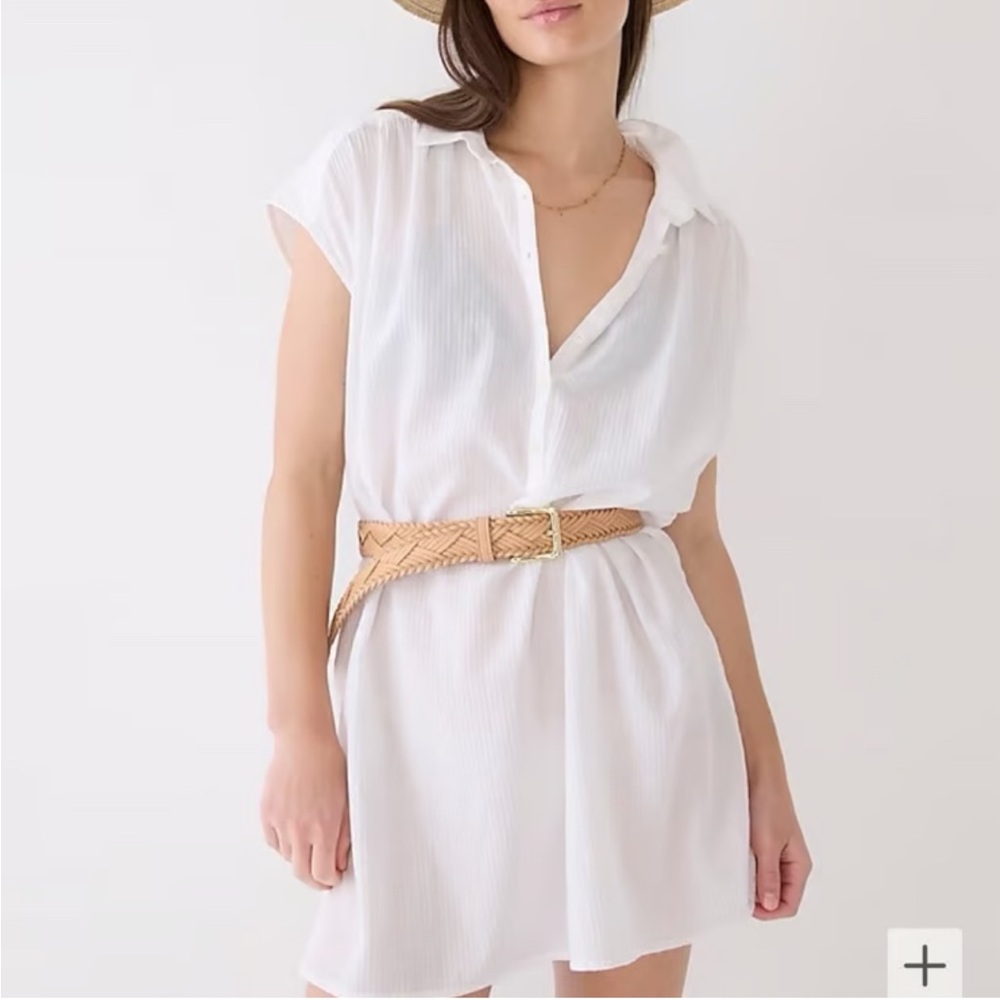 J. Crew White Cap-Sleeve Tunic